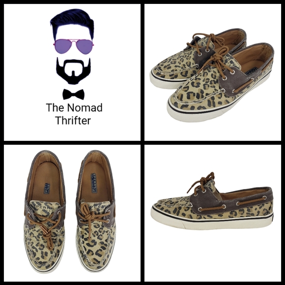 Sperry Top Sider shoes, size 7.5, Leopard print, n